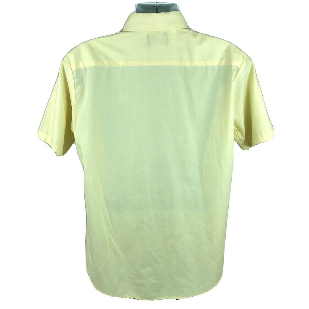 Dee Cee Men's Button Front Shirt Size 16-L-16.5 Yellow Dress Tail Perm Press - Picture 3 of 7